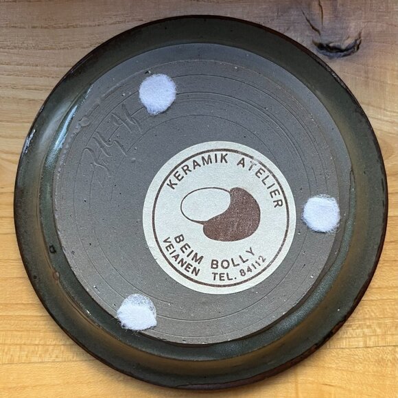 Keramik-Atelier Studio Art Pottery Abstract Trinket Bowl Ashtray Candle Holder - Picture 4 of 6